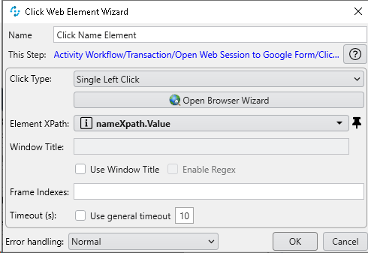 Picture of Click Web Element Wizard