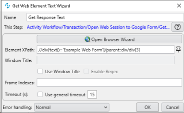 Get Web Element Text Wizard