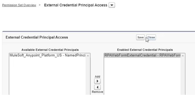 Add External Credential Principal to Permission Set in Salesforce