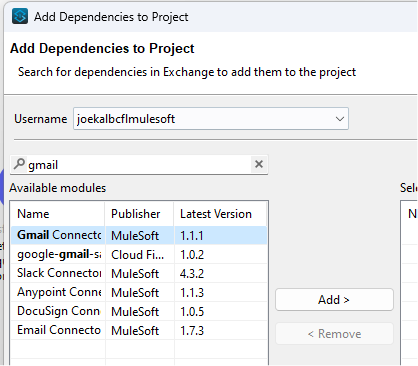 Adding Dependencies to MuleSoft Project
