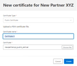 Create Partner Certificate for Keystore