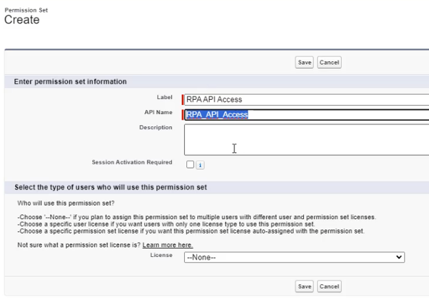 Create a Permission Set for MuleSoft RPA in Salesforce