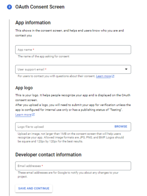 OAuth Consent Screen in GMail