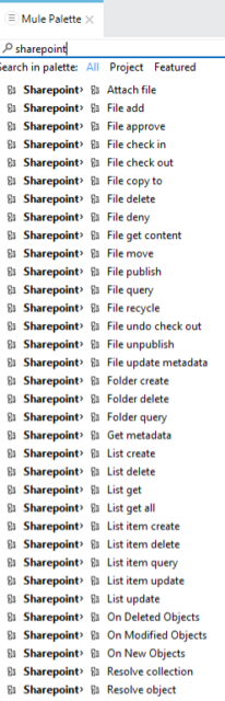 MuleSoft Sharepoint Connector object list