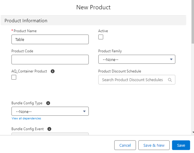 Add data to new Product.