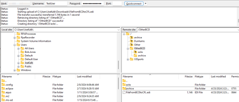 Sample FTP file interface