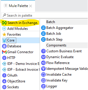 Search the MuleSoft Exchange